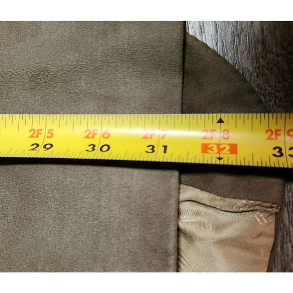 Vintage 90s Lanvin Paris Feather Suede Designer Suit Jacket Coat Blazer Mens 40R - Picture 10 of 12